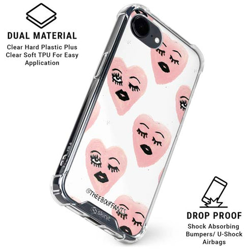 Bouffants and Broken Hearts Winking Hearts iPhone 16e Clear Case