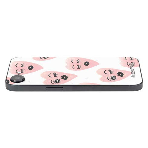 Bouffants and Broken Hearts Winking Hearts iPhone 16e Skin