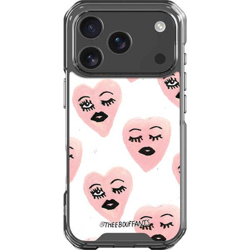 Bouffants and Broken Hearts Winking Hearts iPhone 18 Pro Clear Case
