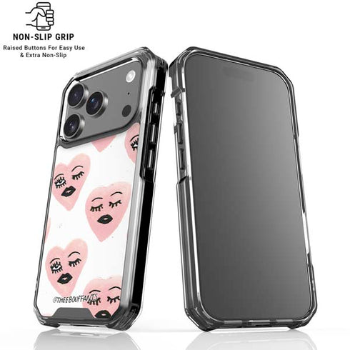 Bouffants and Broken Hearts Winking Hearts iPhone 18 Pro Clear Case