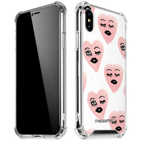 Bouffants and Broken Hearts Winking Hearts iPhone X/XS Clear Case