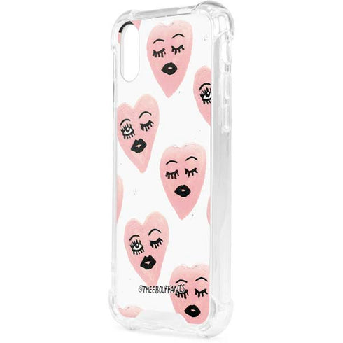 Bouffants and Broken Hearts Winking Hearts iPhone XS Clear Case