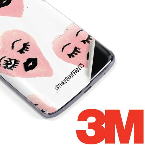 Bouffants and Broken Hearts Winking Hearts Moto E5 Plus Skin