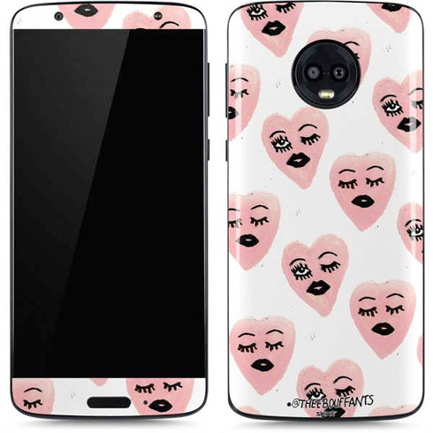Bouffants and Broken Hearts Winking Hearts Moto G6 Skin