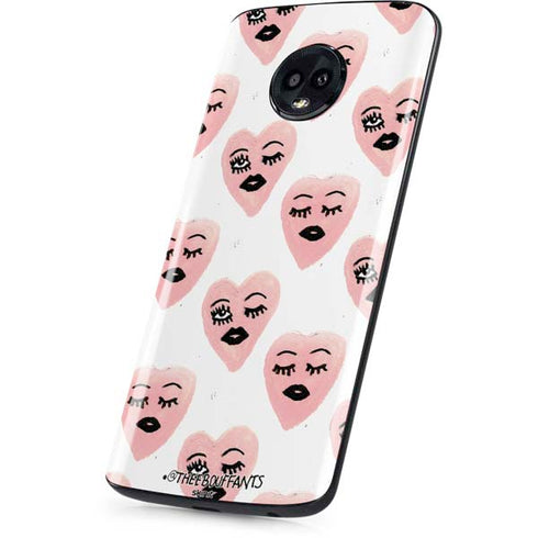 Bouffants and Broken Hearts Winking Hearts Moto G6 Skin