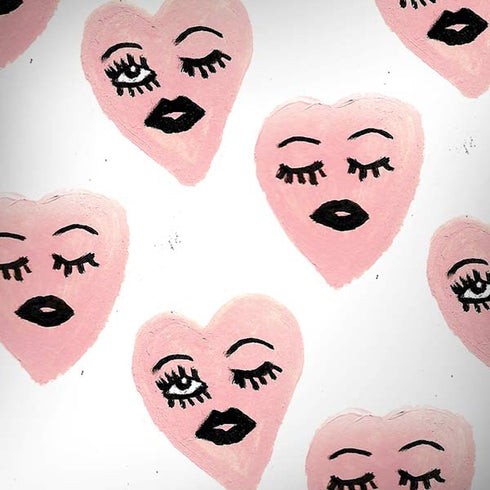 Bouffants and Broken Hearts Winking Hearts Moto G6 Skin