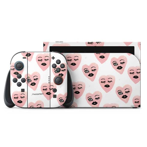 Bouffants and Broken Hearts Winking Hearts Nintendo Switch 2 (2025) with Joy-Con Skin