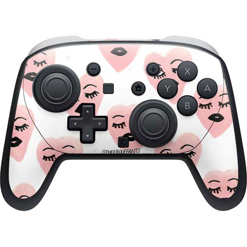 Bouffants and Broken Hearts Winking Hearts Nintendo Switch 2 (2025) Pro Controller Skin