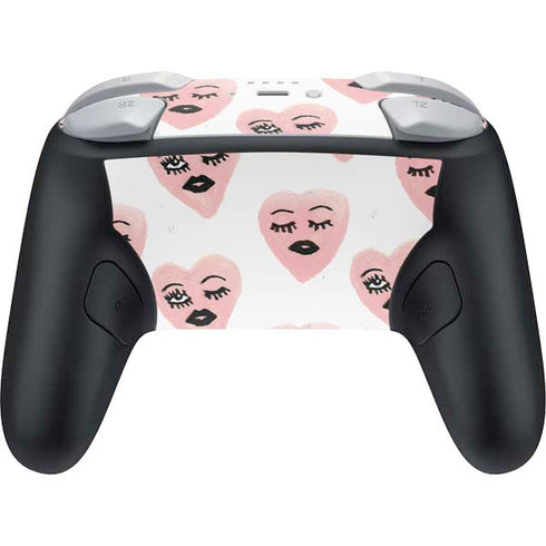Bouffants and Broken Hearts Winking Hearts Nintendo Switch 2 (2025) Pro Controller Skin