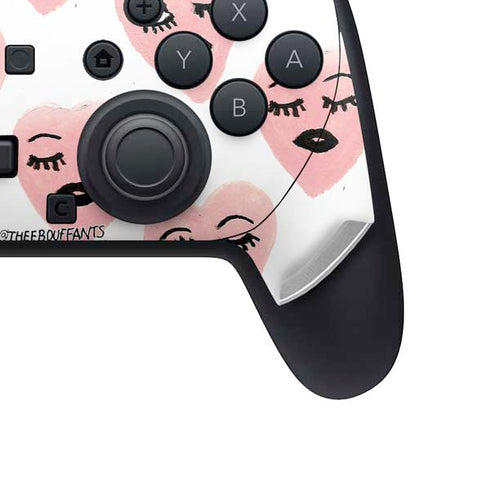 Bouffants and Broken Hearts Winking Hearts Nintendo Switch 2 (2025) Pro Controller Skin