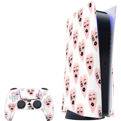 Bouffants and Broken Hearts Winking Hearts PlayStation PS5 Skins