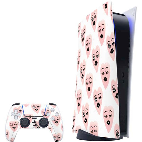 Bouffants and Broken Hearts Winking Hearts PlayStation PS5 Skins