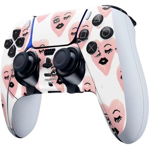 Bouffants and Broken Hearts Winking Hearts PS5 DualSense Edge Pro Controller Skin