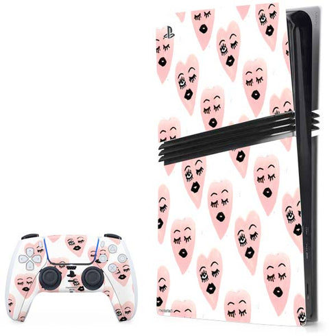 Bouffants and Broken Hearts Winking Hearts PlayStation PS5 Skins