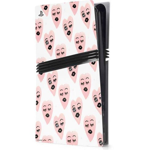 Bouffants and Broken Hearts Winking Hearts PS5 Pro Console Skin