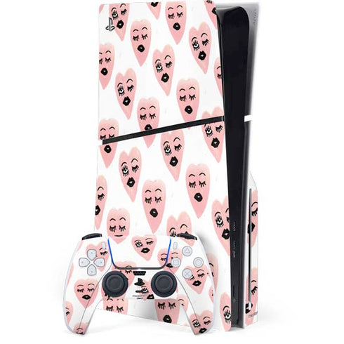 Bouffants and Broken Hearts Winking Hearts PlayStation PS5 Skins