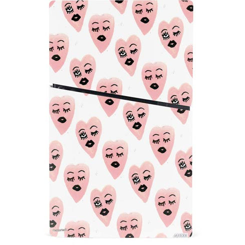 Bouffants and Broken Hearts Winking Hearts PS5 Slim Digital Edition Console Skin