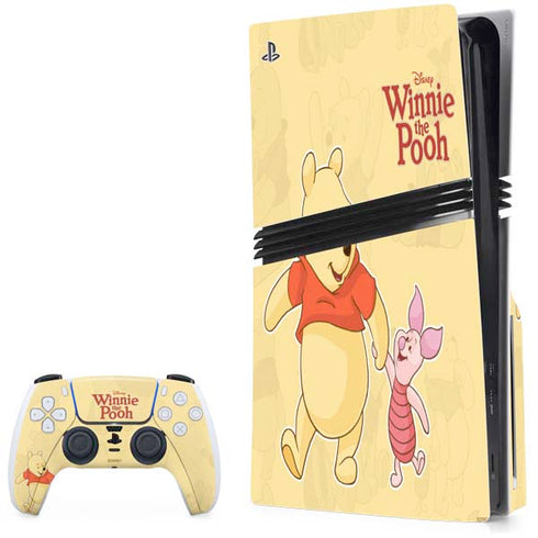 Disney Winnie the Pooh and Piglet PS5 Pro Disk Bundle Skin
