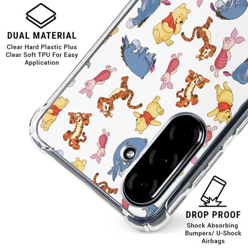 Disney Winnie the Pooh Character Pattern Galaxy A36 5G Clear Case