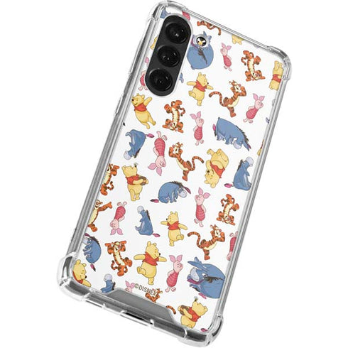Disney Winnie the Pooh Character Pattern Galaxy S24 FE Clear Case