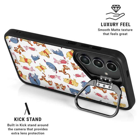 Disney Winnie the Pooh Character Pattern Galaxy S24 FE Kickstand Case