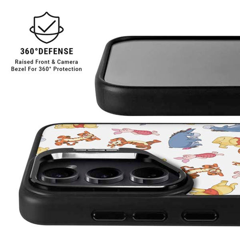 Disney Winnie the Pooh Character Pattern Galaxy S25 Plus Kickstand Case