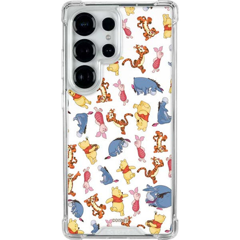 Disney Winnie the Pooh Character Pattern Galaxy S25 Ultra Clear Case