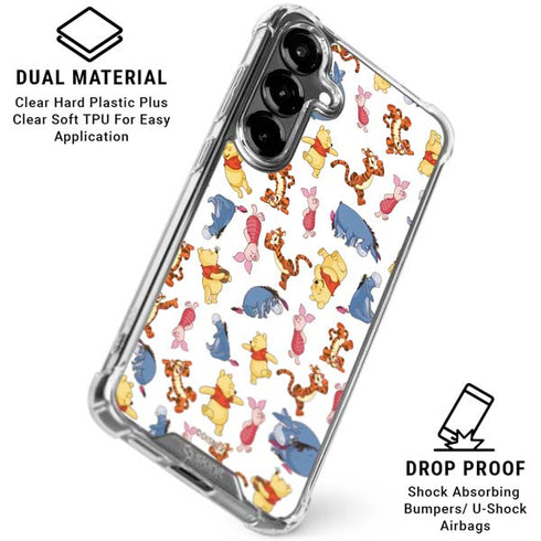 Disney Winnie the Pooh Character Pattern Galaxy S26 Clear Case