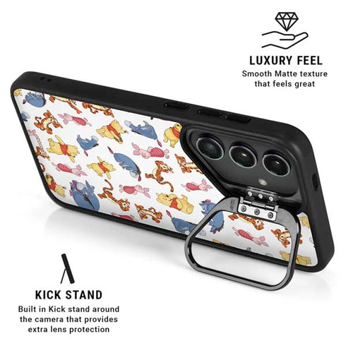 Disney Winnie the Pooh Character Pattern Galaxy S26 Kickstand Case