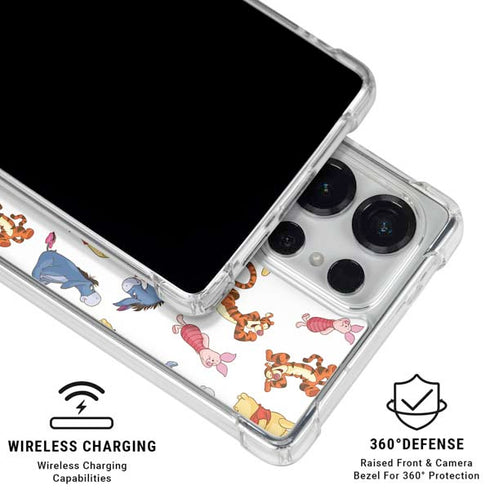 Disney Winnie the Pooh Character Pattern Galaxy S26 Ultra Clear Case