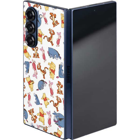Disney Winnie the Pooh Character Pattern Galaxy Z Fold6 Skin