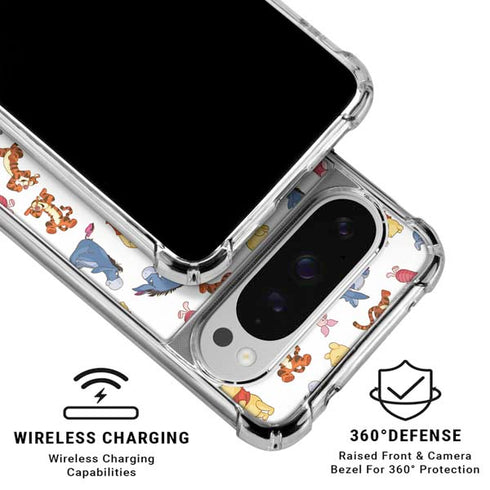 Disney Winnie the Pooh Character Pattern Google Pixel 10 Pro XL Clear Case