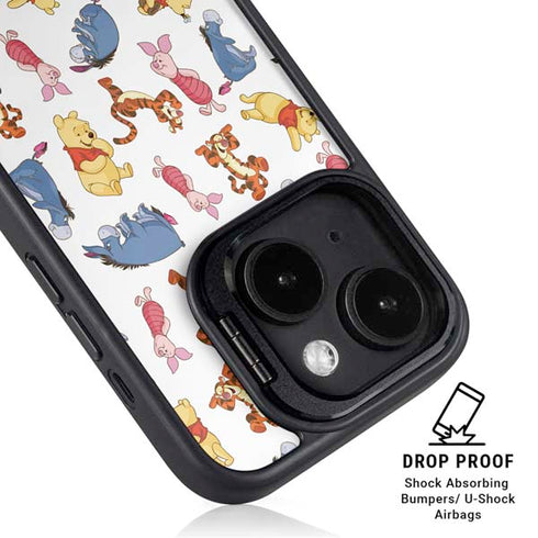 Disney Winnie the Pooh Character Pattern iPhone 14 Plus Kickstand Case