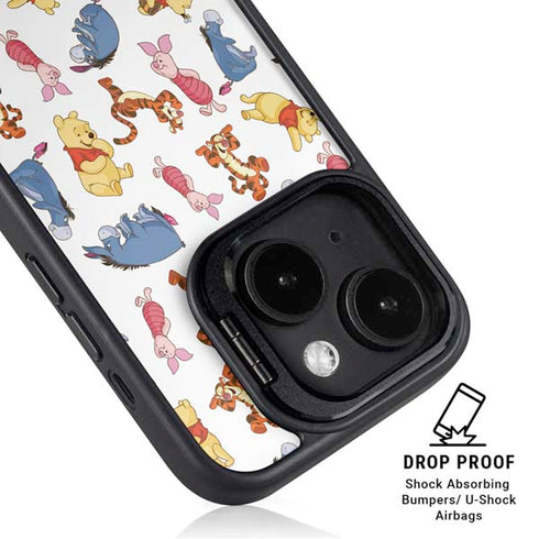Disney Winnie the Pooh Character Pattern iPhone 15 Plus Kickstand Case