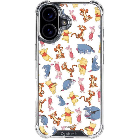 Disney Winnie the Pooh Character Pattern iPhone 16 Clear Case