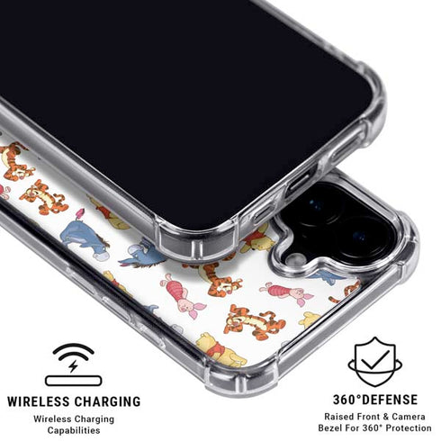 Disney Winnie the Pooh Character Pattern iPhone 16 Plus Clear Case