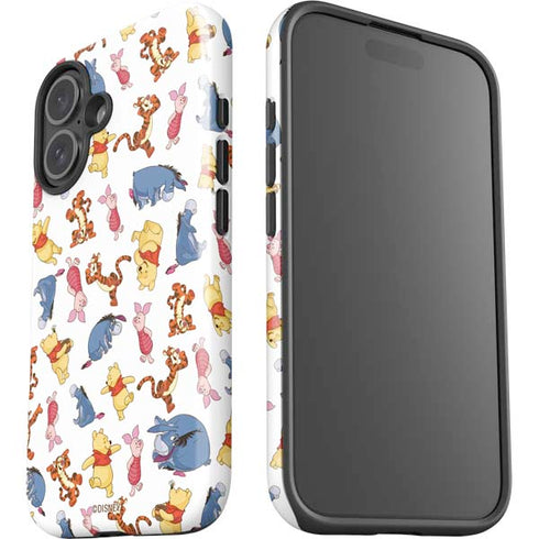 Disney Winnie the Pooh Character Pattern iPhone 16 Plus Impact Case