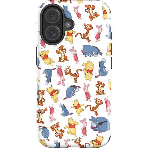 Disney Winnie the Pooh Character Pattern iPhone 16 Plus Magsafe Impact Case