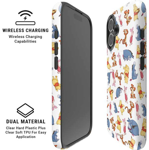 Disney Winnie the Pooh Character Pattern iPhone 16 Plus Magsafe Impact Case