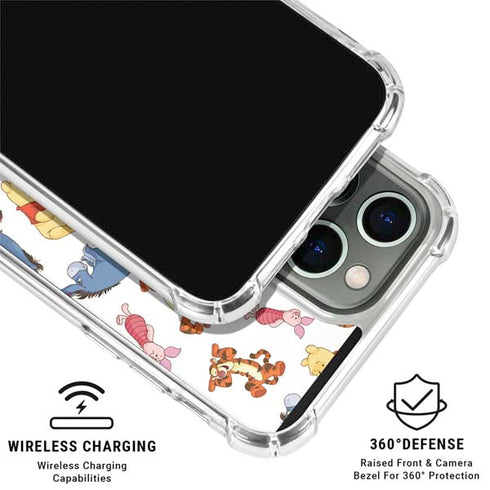Disney Winnie the Pooh Character Pattern iPhone 16 Pro Clear Case