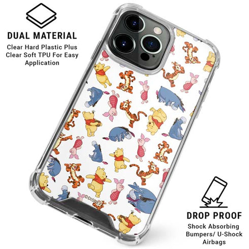 Disney Winnie the Pooh Character Pattern iPhone 16 Pro Max Clear Case