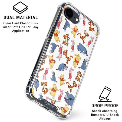 Disney Winnie the Pooh Character Pattern iPhone 16e Clear Case