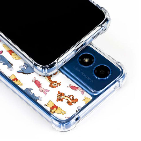 Disney Winnie the Pooh Character Pattern Moto G 5G (2024) Clear Case