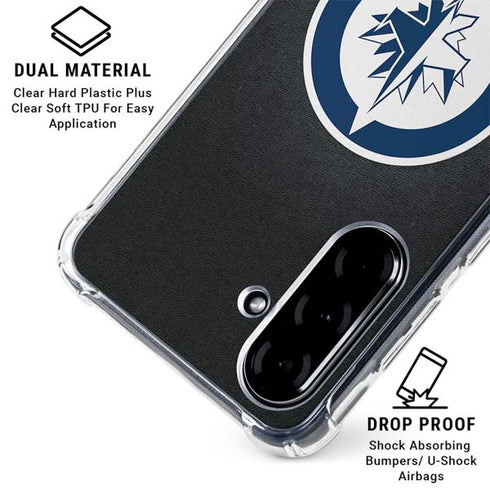 NHL Winnipeg Jets Black Background Galaxy A36 5G Clear Case