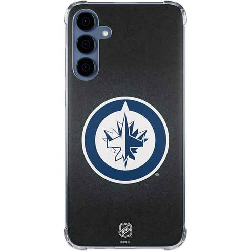 NHL Winnipeg Jets Black Background Galaxy A55 5G Clear Case