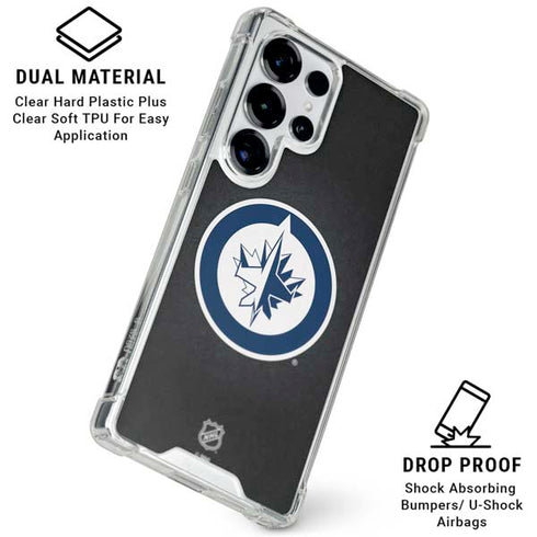 NHL Winnipeg Jets Black Background Galaxy S25 Ultra Clear Case