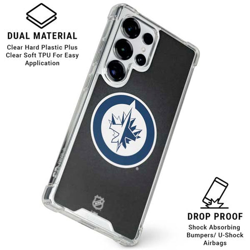 NHL Winnipeg Jets Black Background Galaxy S26 Ultra Clear Case