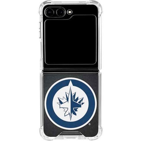 NHL Winnipeg Jets Black Background Galaxy Z Flip6 Clear Case