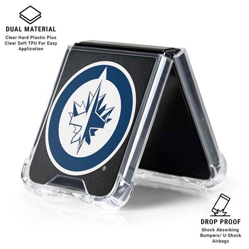 NHL Winnipeg Jets Black Background Galaxy Z Flip6 Clear Case