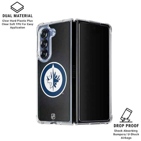 NHL Winnipeg Jets Black Background Galaxy Z Fold6 Clear Case